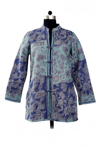 Reversible , Emroidered Jacket with printed cotton fabric